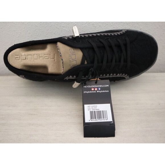 Hey Dude 121974900 Women's Sz EUR 41 US 10 Black Karina Casual Sneakers - Picture 5 of 13